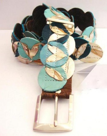 cinturones de cuero con técnica origami